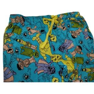 Sesame Street Lounge Pajama Pants Blue Bert and Ernie Drawstring‎ Waist Mens Med